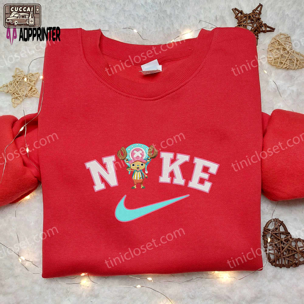 Tony tony chopper nike embroidered shirt – one piece inspired stylish nike shirt Embroidered Shirt