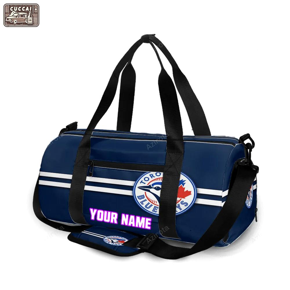 Toronto blue jays russell bird white linen1 personalized name travel bag gym bag 2591 Travel Bag