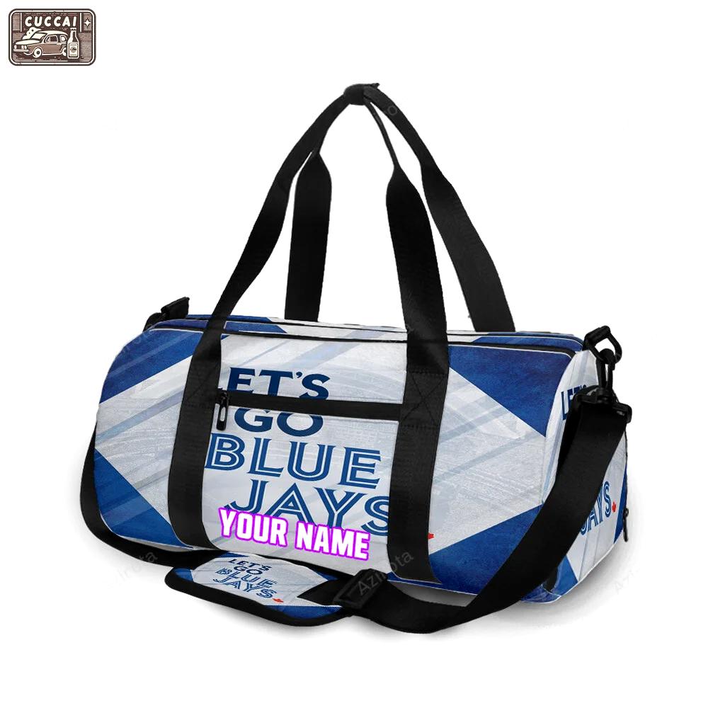 Toronto blue jays russell lets go blue jays personalized name travel bag gym bag 2538 Travel Bag