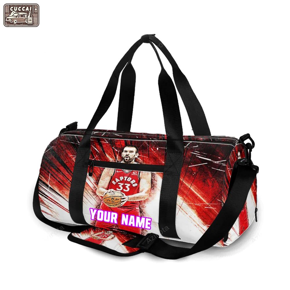 Toronto raptors marc gasol1 personalized name travel bag gym bag 2564 Travel Bag