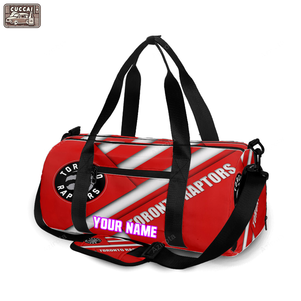 Toronto raptors red white personalized name travel bag gym bag 2431 Travel Bag