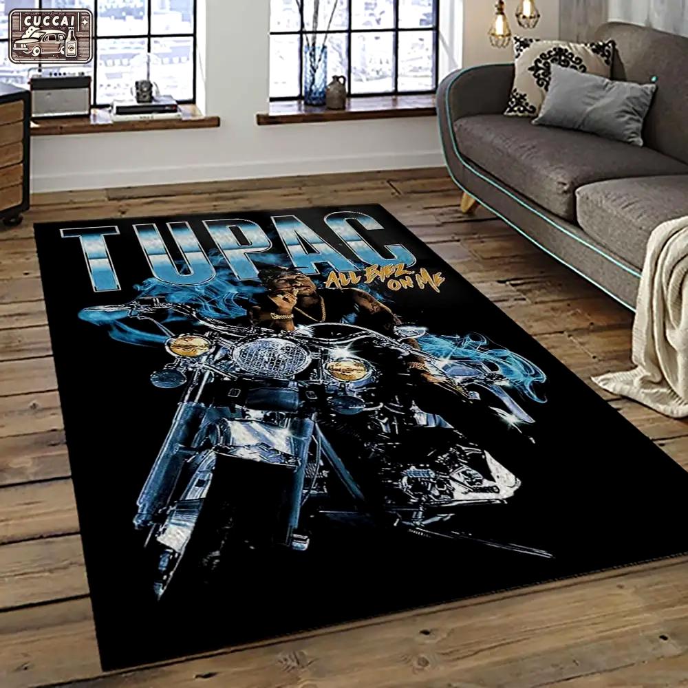 Tupac shakur rapper hiphop music rap carpet area rug home decor gift for fans gift for friends ts14 Rectangle Rug