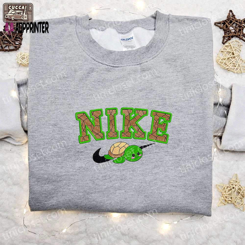 Turtle x nike embroidered shirt: animal & custom designs Embroidered Shirt