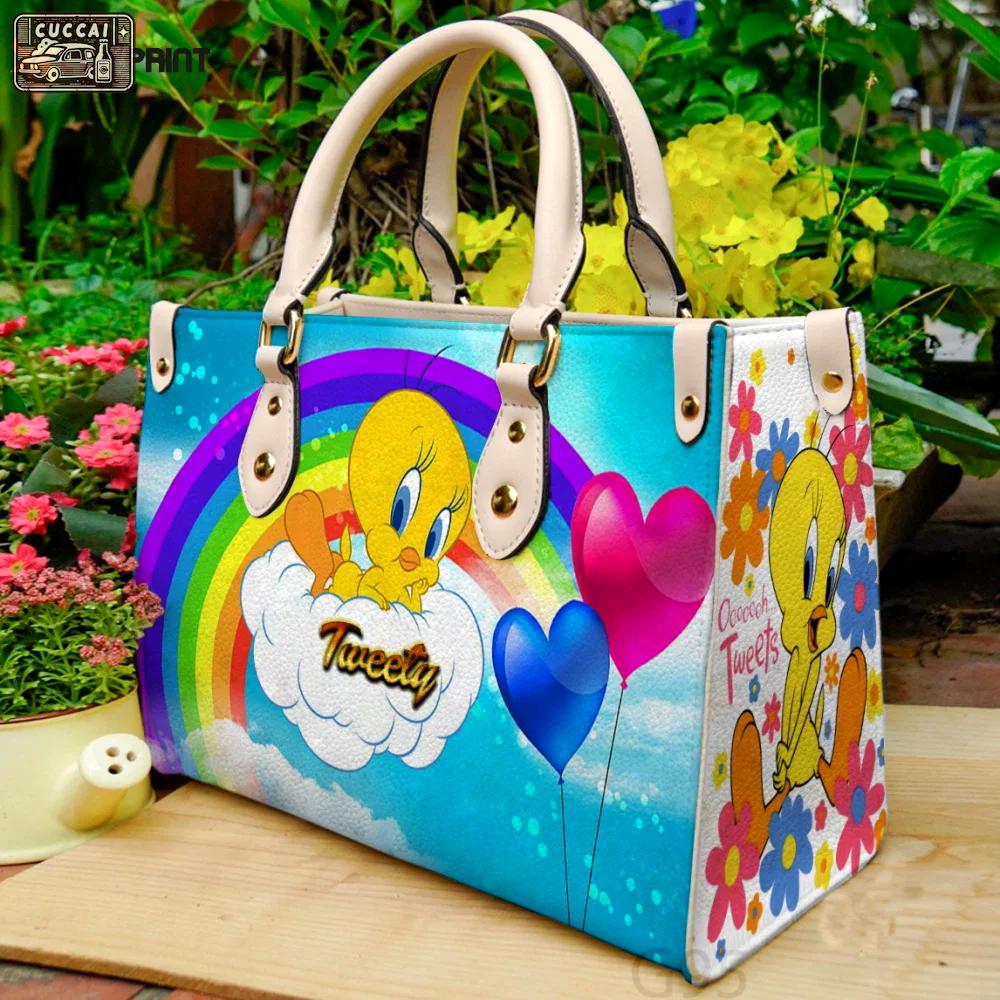 Tweety bird leather handbag for women gift 2480 Women Leather Hand Bag