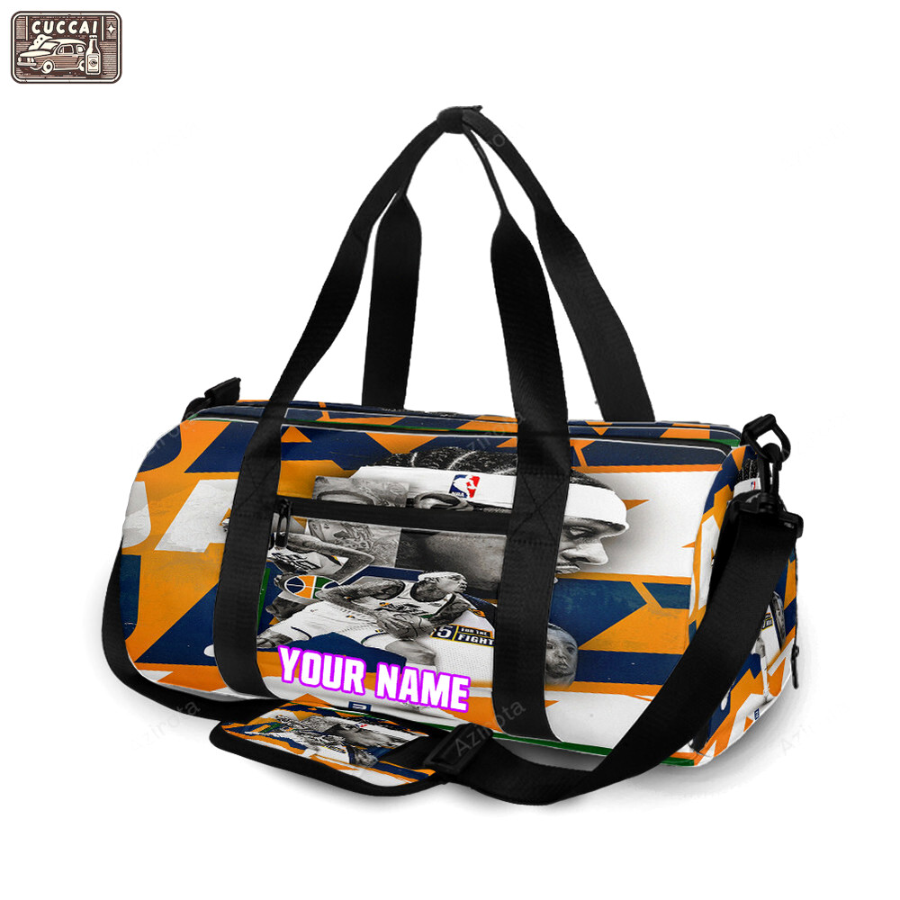 Utah jazz 00 jordan clarkson v35 personalized name travel bag gym bag 2573 Travel Bag