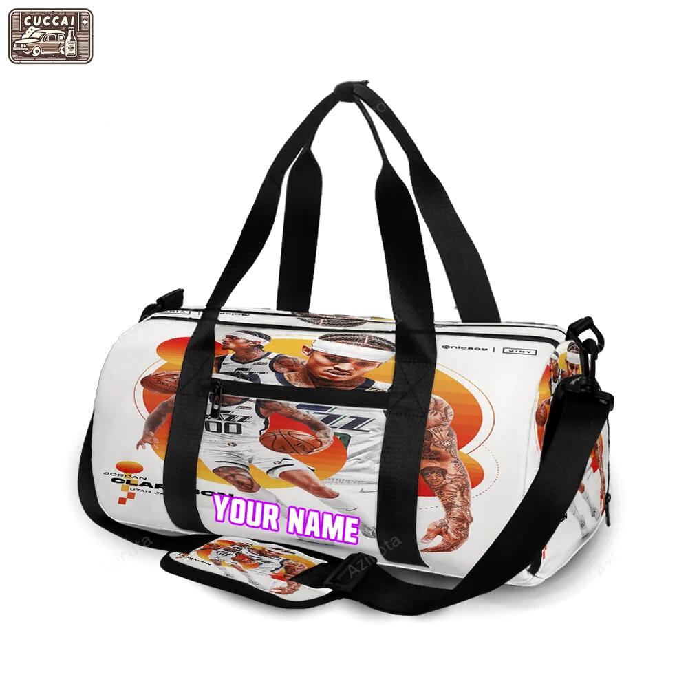 Utah jazz 00 jordan clarkson v41 personalized name travel bag gym bag 2586 Travel Bag