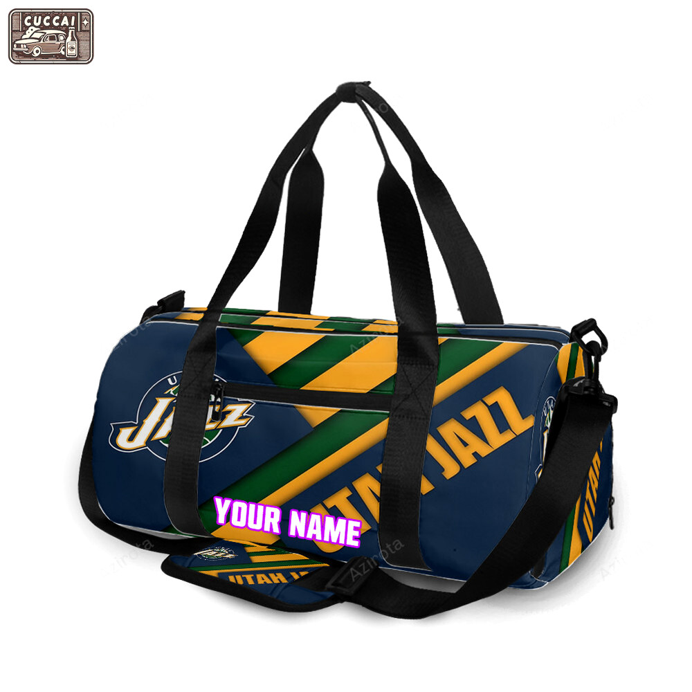 Utah jazz emblem v1 personalized name travel bag gym bag 2420 Travel Bag