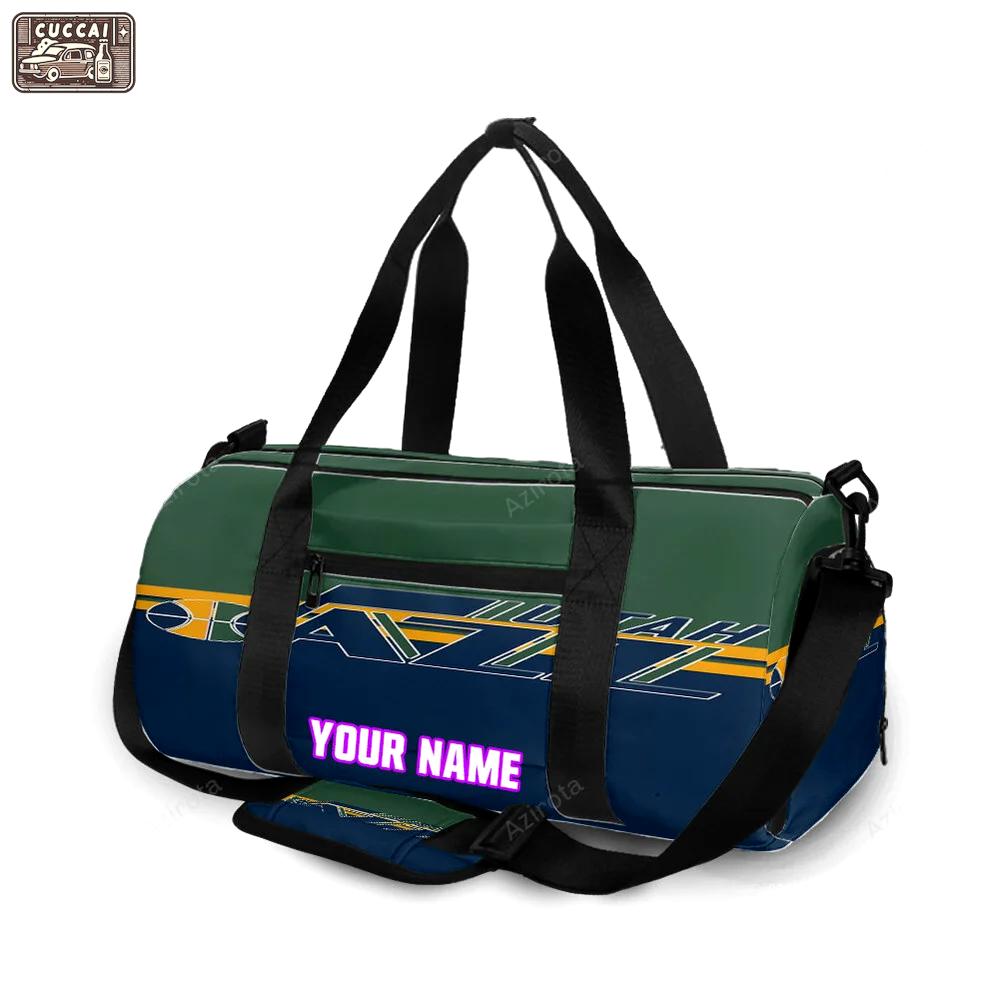 Utah jazz emblem v3 personalized name travel bag gym bag 2486 Travel Bag