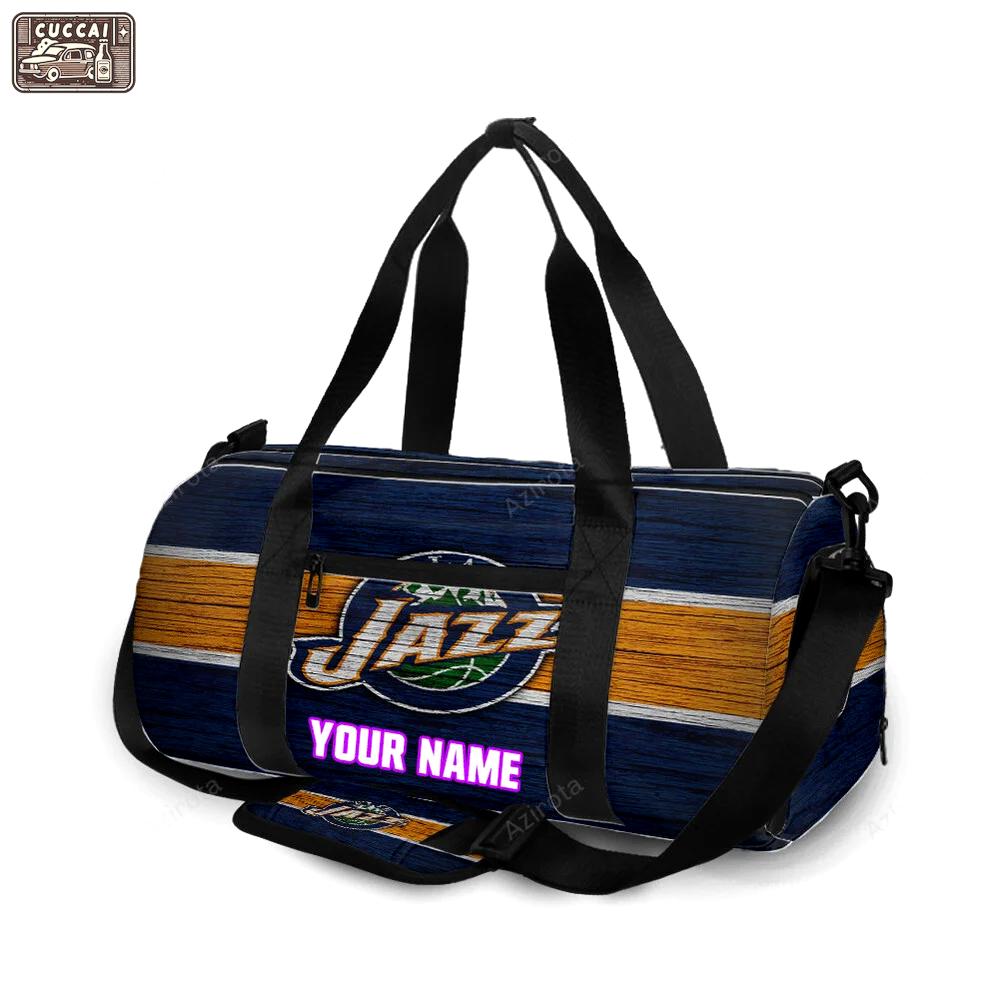 Utah jazz emblem v7 personalized name travel bag gym bag 2451 Travel Bag