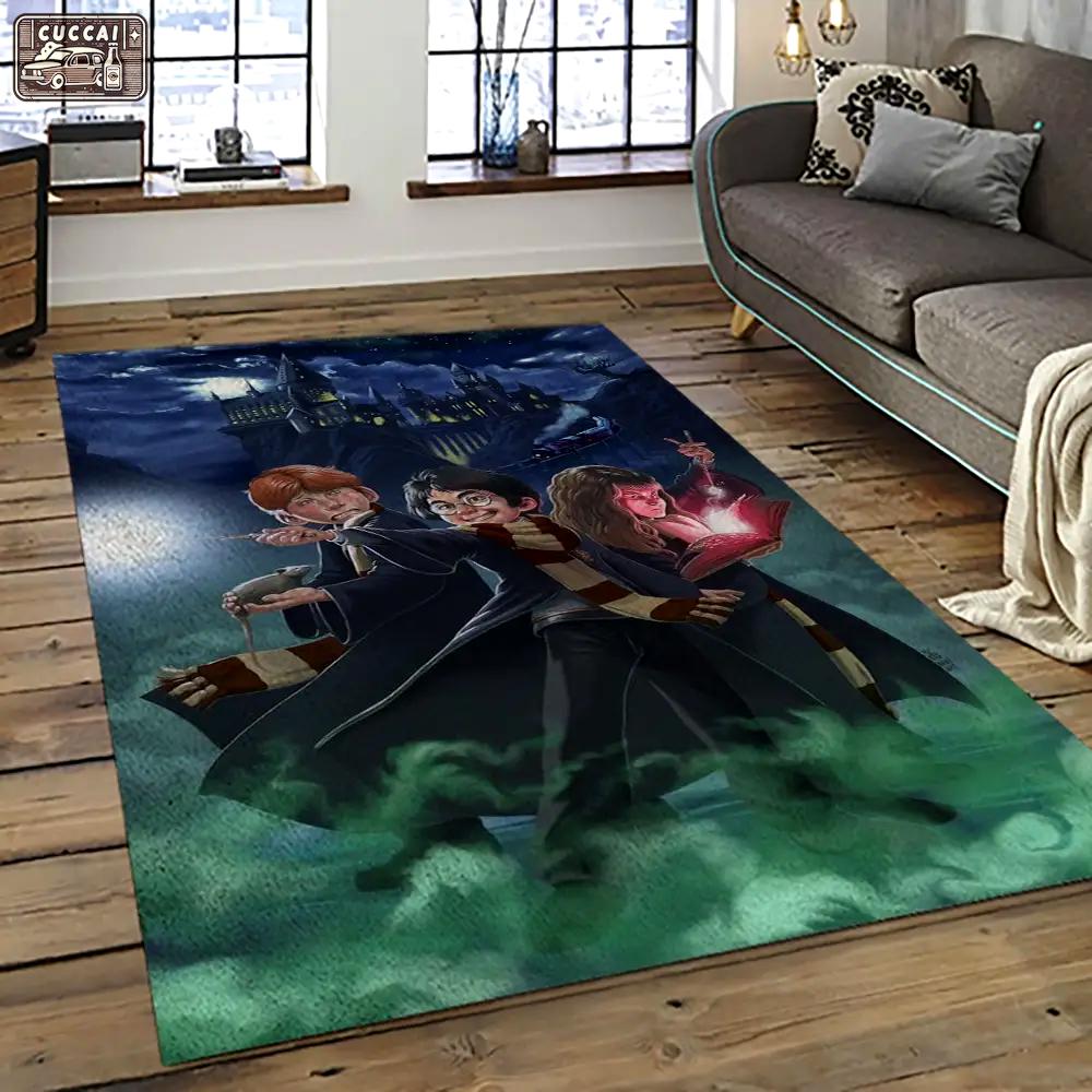 Van gogh starry night harry potter cartoon movie carpet rectangle area rug for room decor vhp6 Rectangle Rug