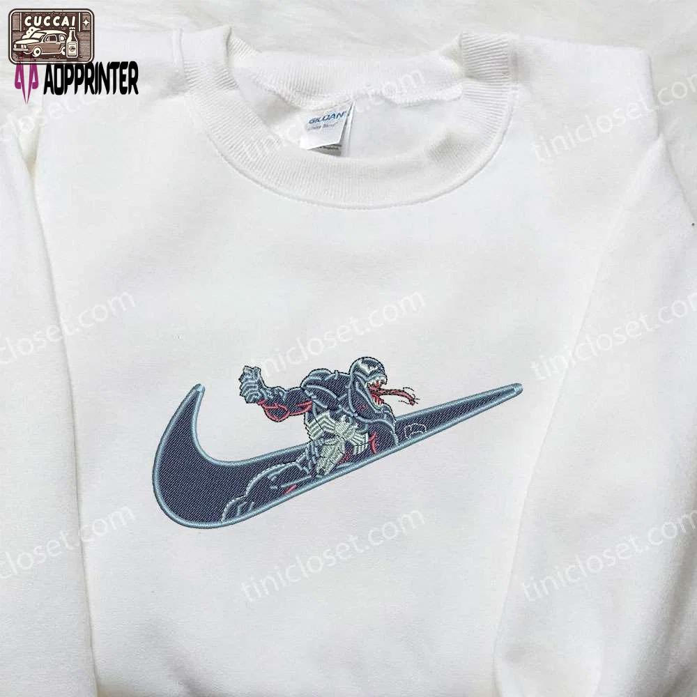 Venom x nike embroidered hoodie & movie characters shirt: exclusive nike inspired apparel Embroidered Shirt