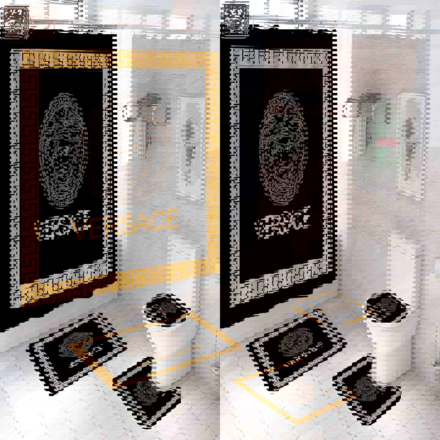 Versace hypebeast luxury fashion brand bathroom sets bath mat home decor Bathroom Set