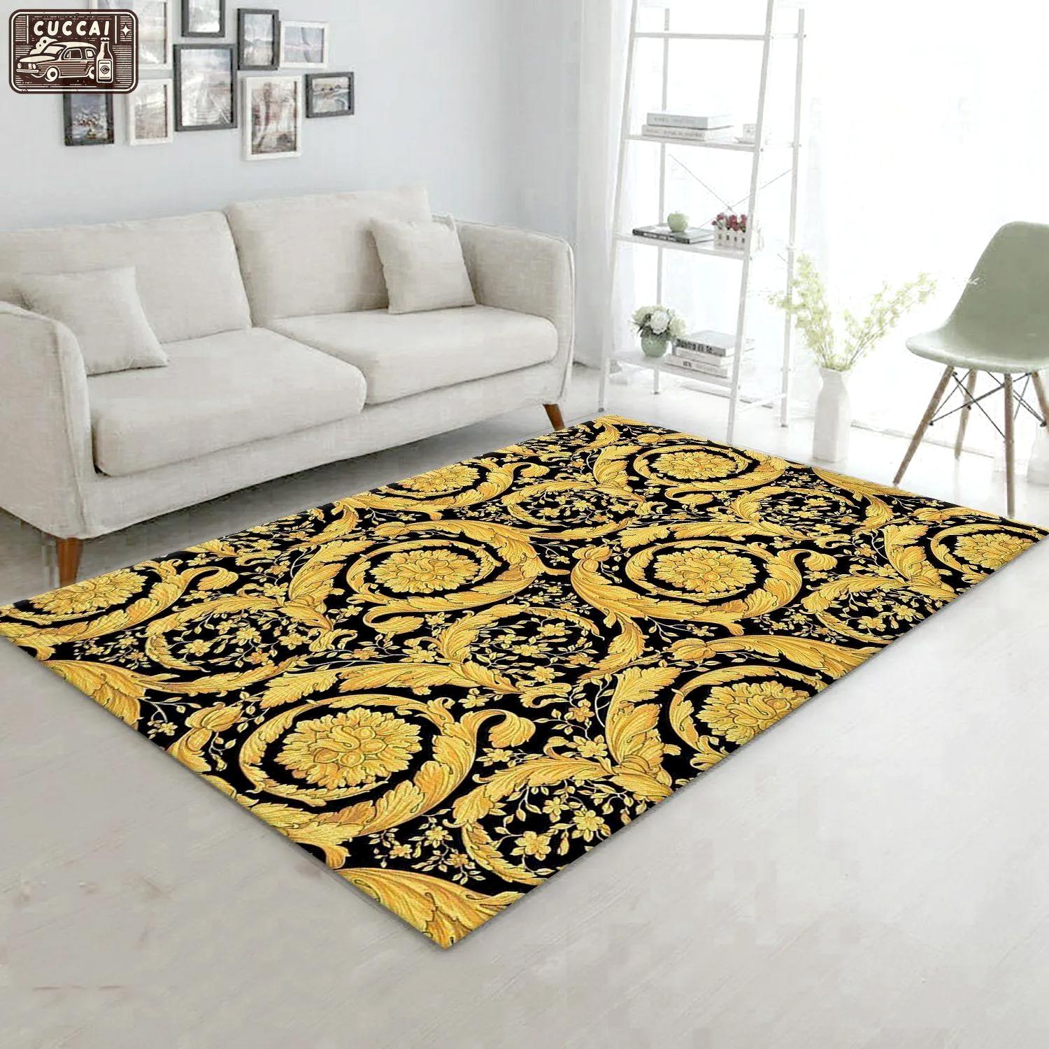 Versace logo type 132. Upgrade Your Living Room with Luxury Home Decor: Area Carpets, Floor Decor, Door Mats, and Hot Gift Items with style a High-End Fashion Brand Rectangle Rug
