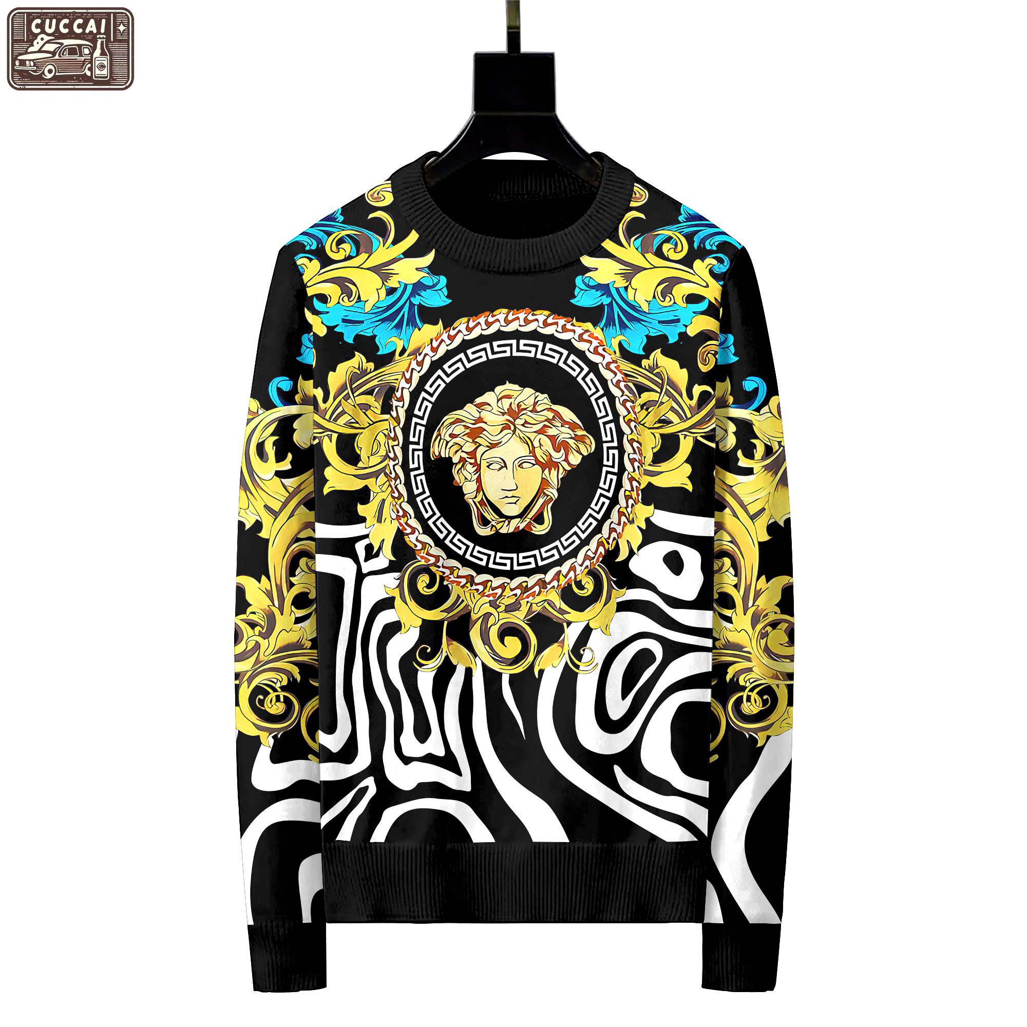 Versace luxury ugly sweater for winter hot 2024  style 603 Christmas Ugly Sweater