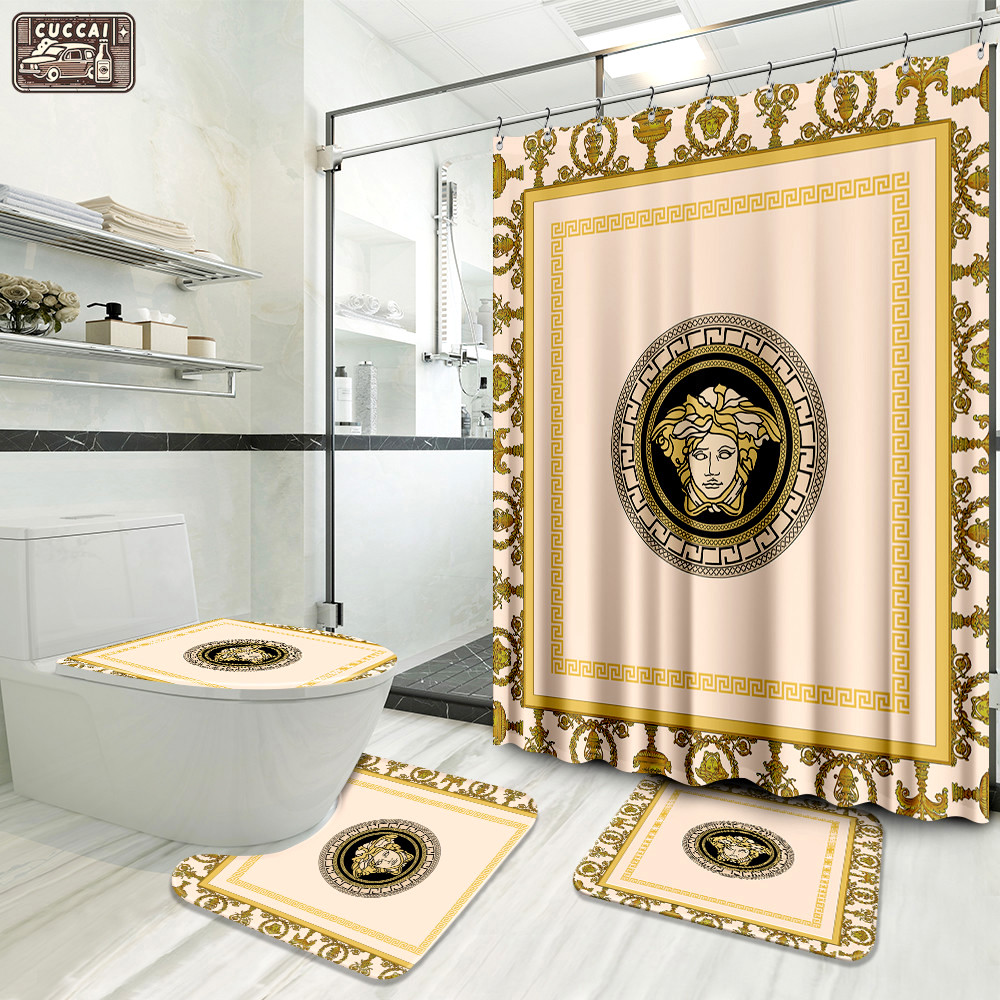 Versace new luxury brand preium bathroom set with shower curtain Bathroom Set