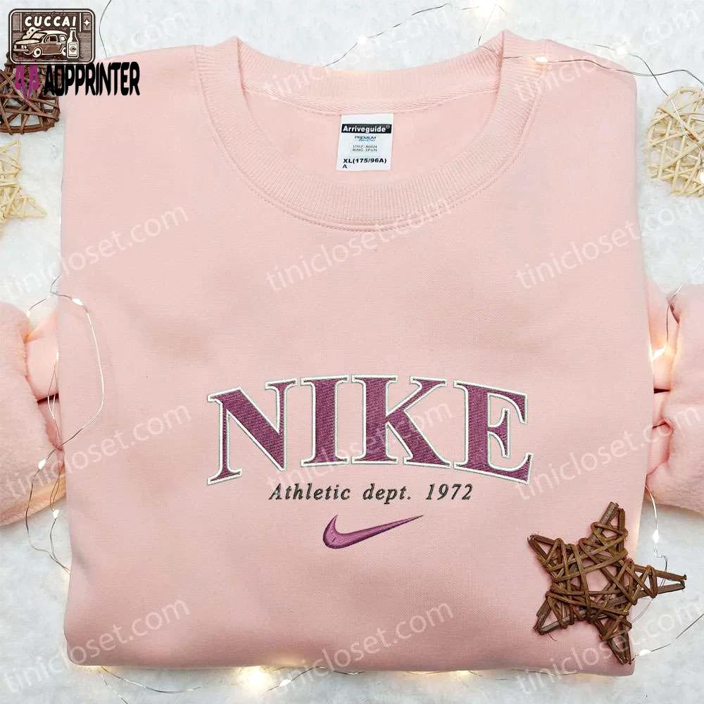 Vintage athletic dept 1972 x nike anime embroidered shirt: best family gift Embroidered Shirt