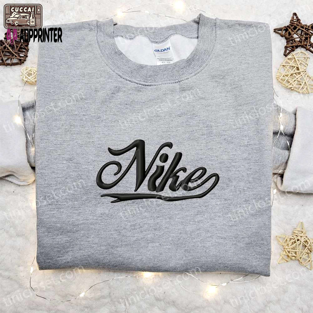 Vintage custom nike embroidered hoodie & shirt: best birthday gift ideas – nike inspired customizable designs Embroidered Shirt