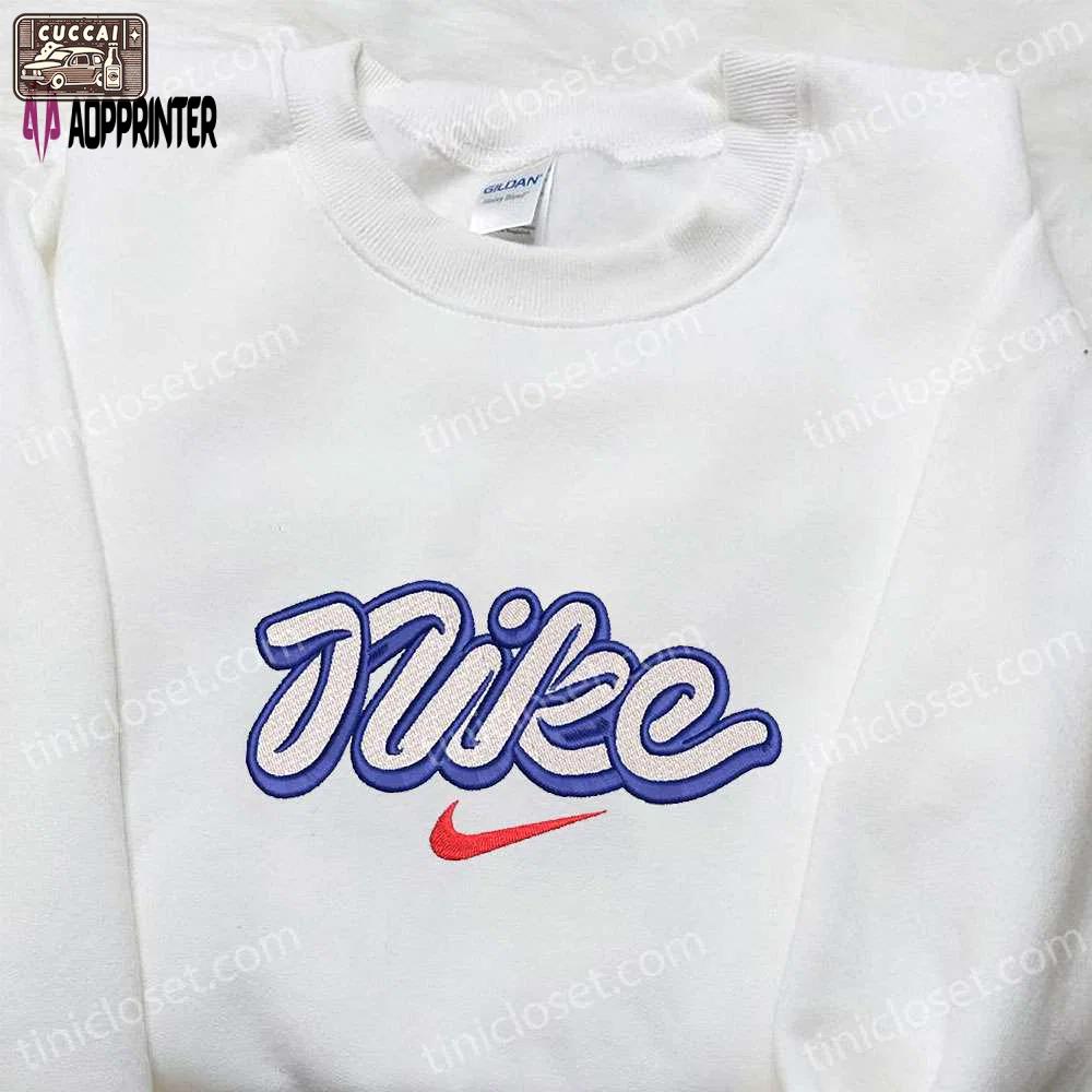 Vintage custom nike embroidered sweatshirt – unique nike inspired shirt perfect birthday gift idea Embroidered Shirt