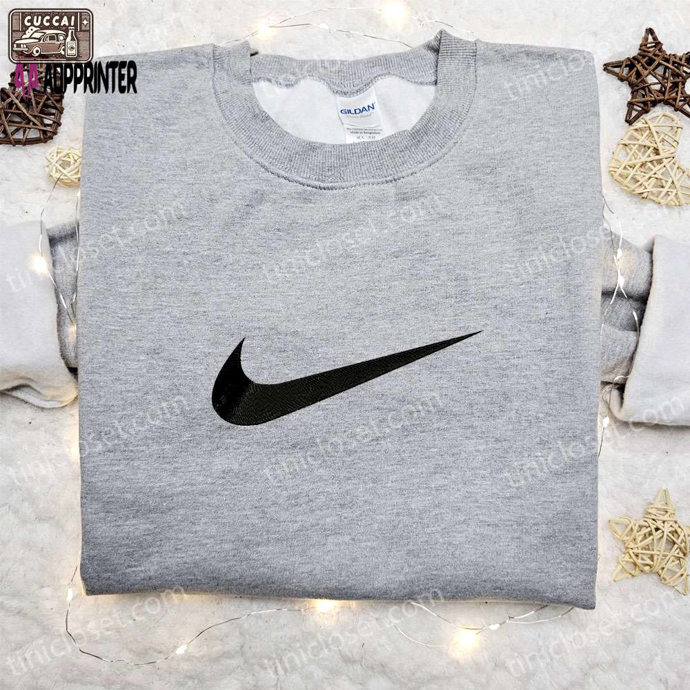 Vintage custom swoosh nike hoodie & shirt: best birthday gift ideas Embroidered Shirt