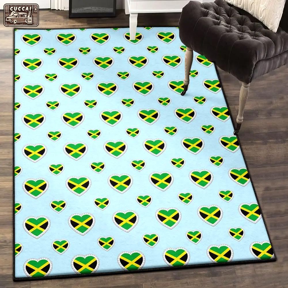 Wedding day living room rugs, jamaican heart gs cl rug Rectangle Rug