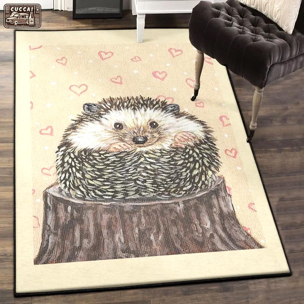 Wild hedgehog large area rugs, hedgehog rug Rectangle Rug