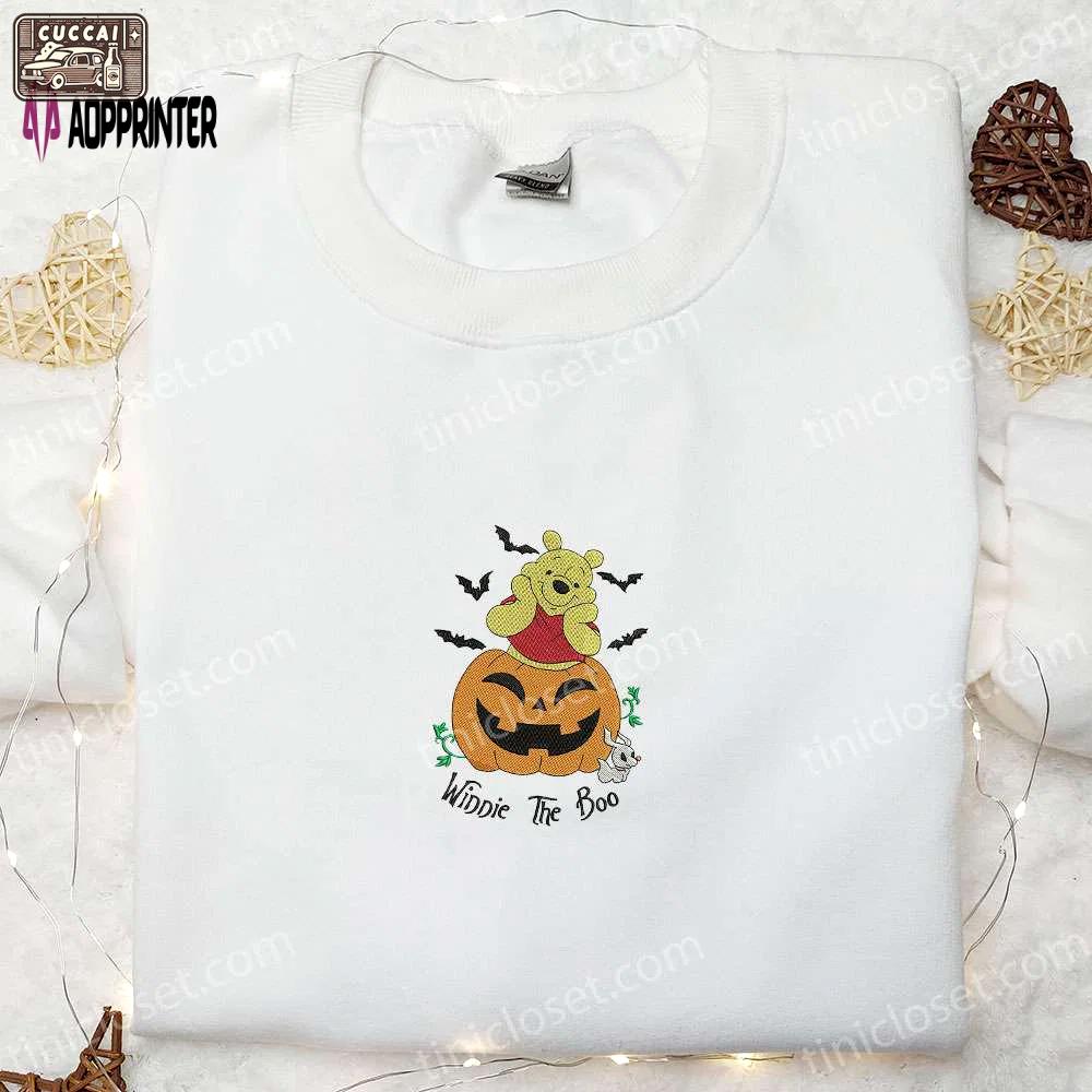 Winnie the boo pumpkin embroidered sweatshirt disney characters shirt – best halloween gift ideas Embroidered Shirt