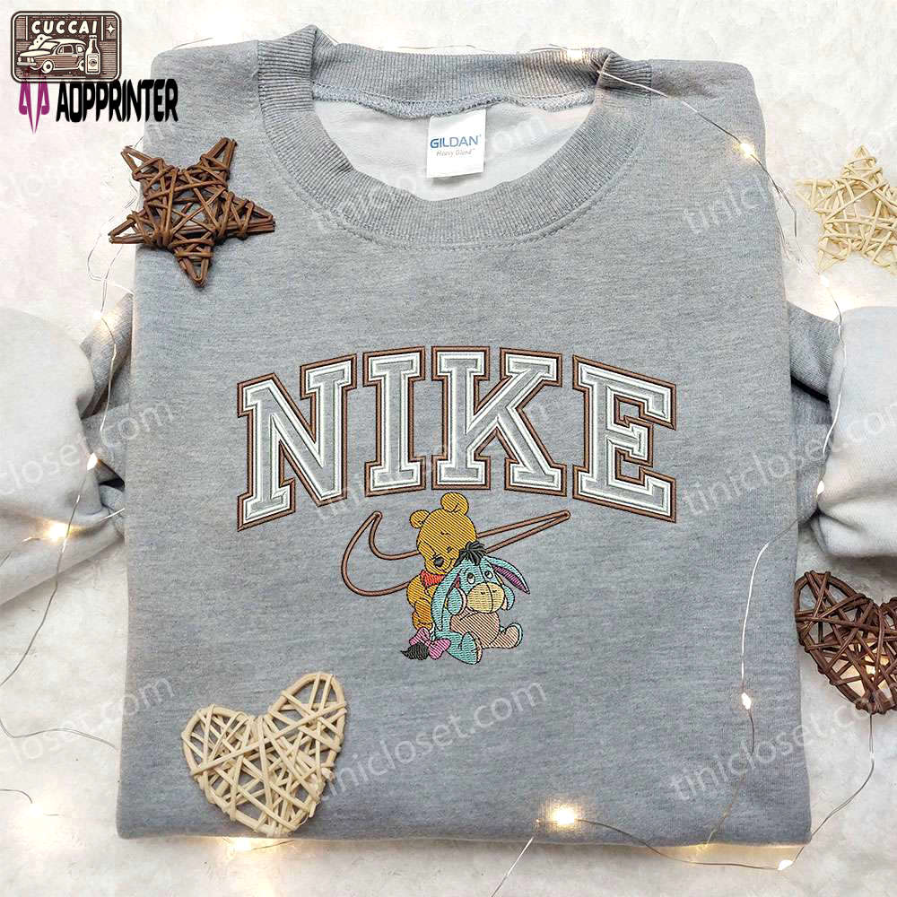 Winnie the pooh and eeyore x nike embroidered sweatshirt: classic disney x nike collaboration Embroidered Shirt
