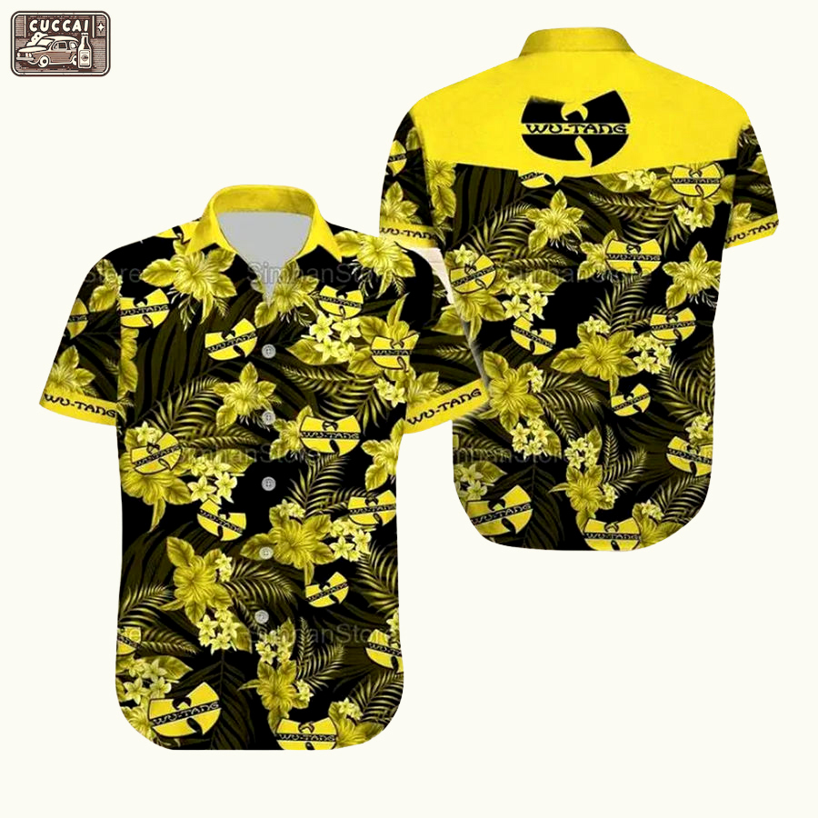 Wu tang clan hip hop band floral aloha hawaiian shirt Hawaii Shirt Shorts & Flip Flops