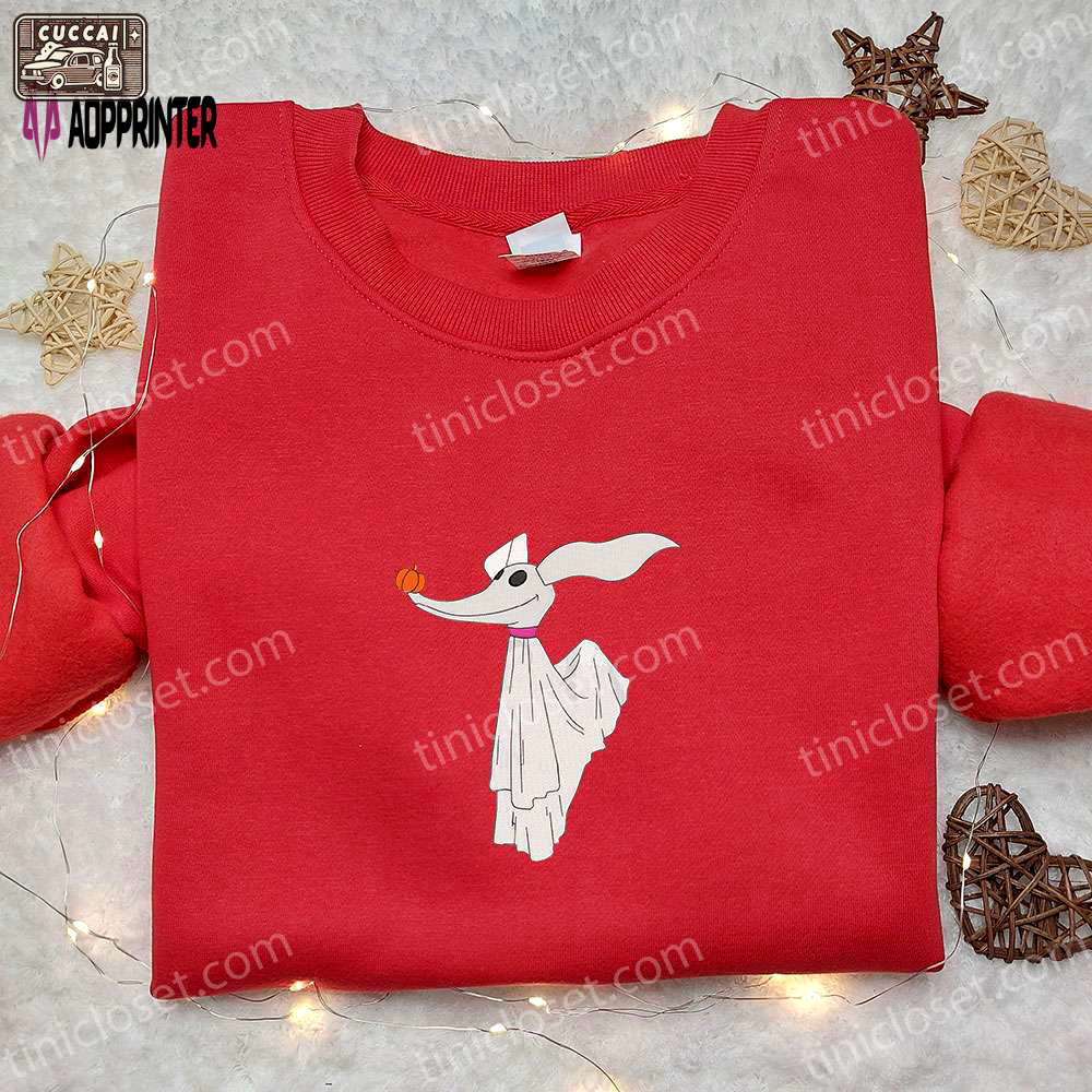 Zero nightmare before christmas sweatshirt: halloween embroidered hoodie – best gift ideas Embroidered Shirt