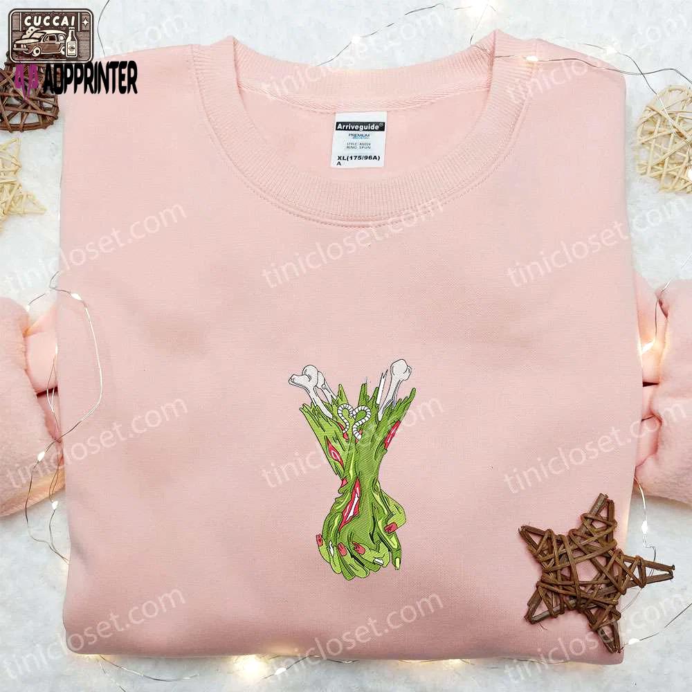 Zombie holding hands embroidered sweatshirt – valentine’s day hoodie best halloween gift ideas Embroidered Shirt