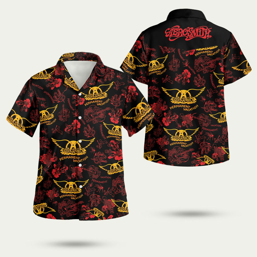 Aerosmith permanent vacation hawaiian shirt Hawaii Shirt Shorts & Flip Flops
