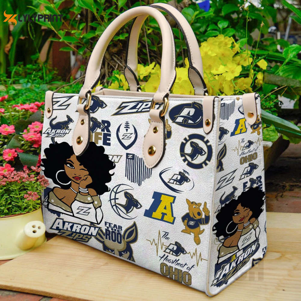 Akron zips leather handbag  gift for women 4629 Women Leather Hand Bag