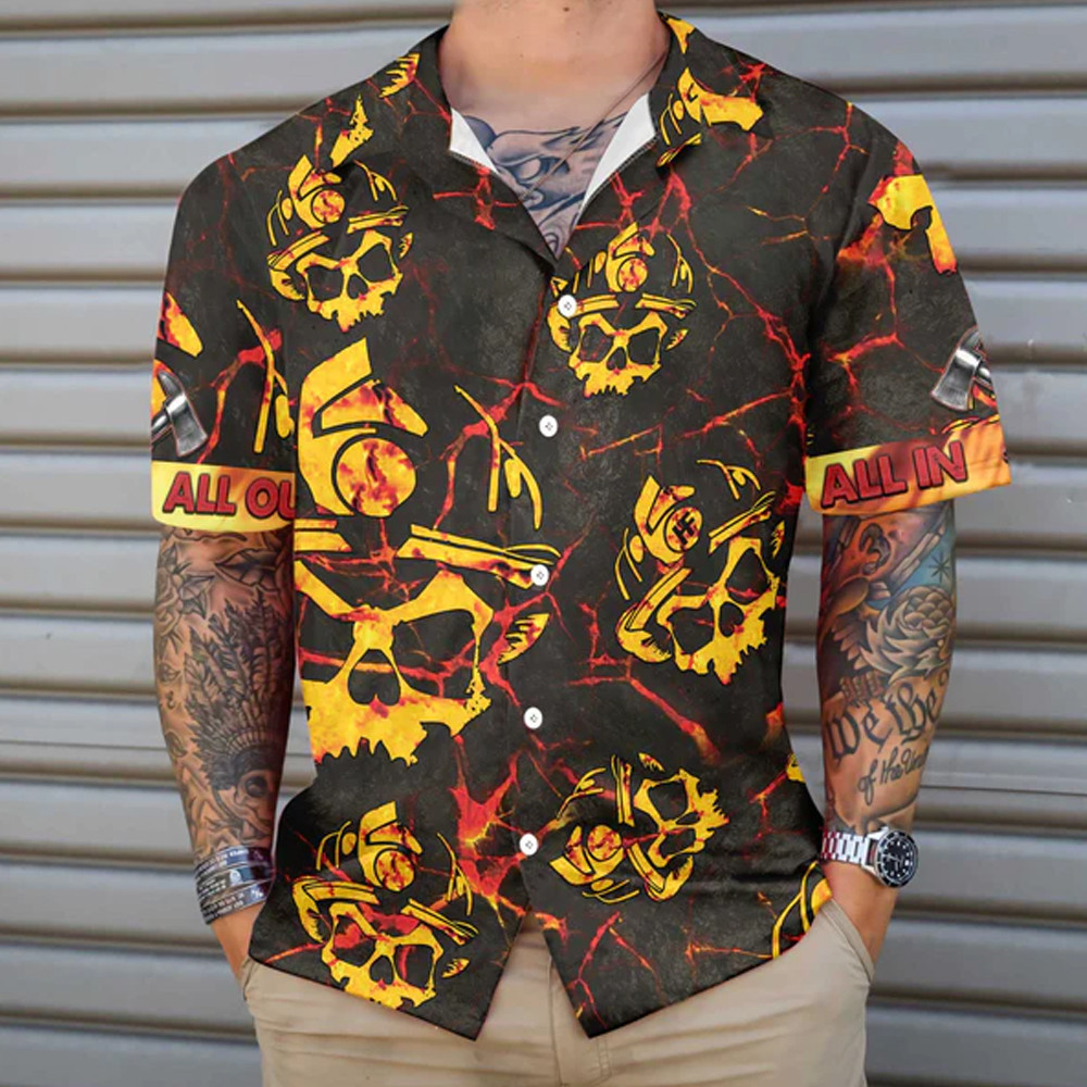 All in all out axe firefighter hawaiian shirt Hawaii Shirt Shorts & Flip Flops