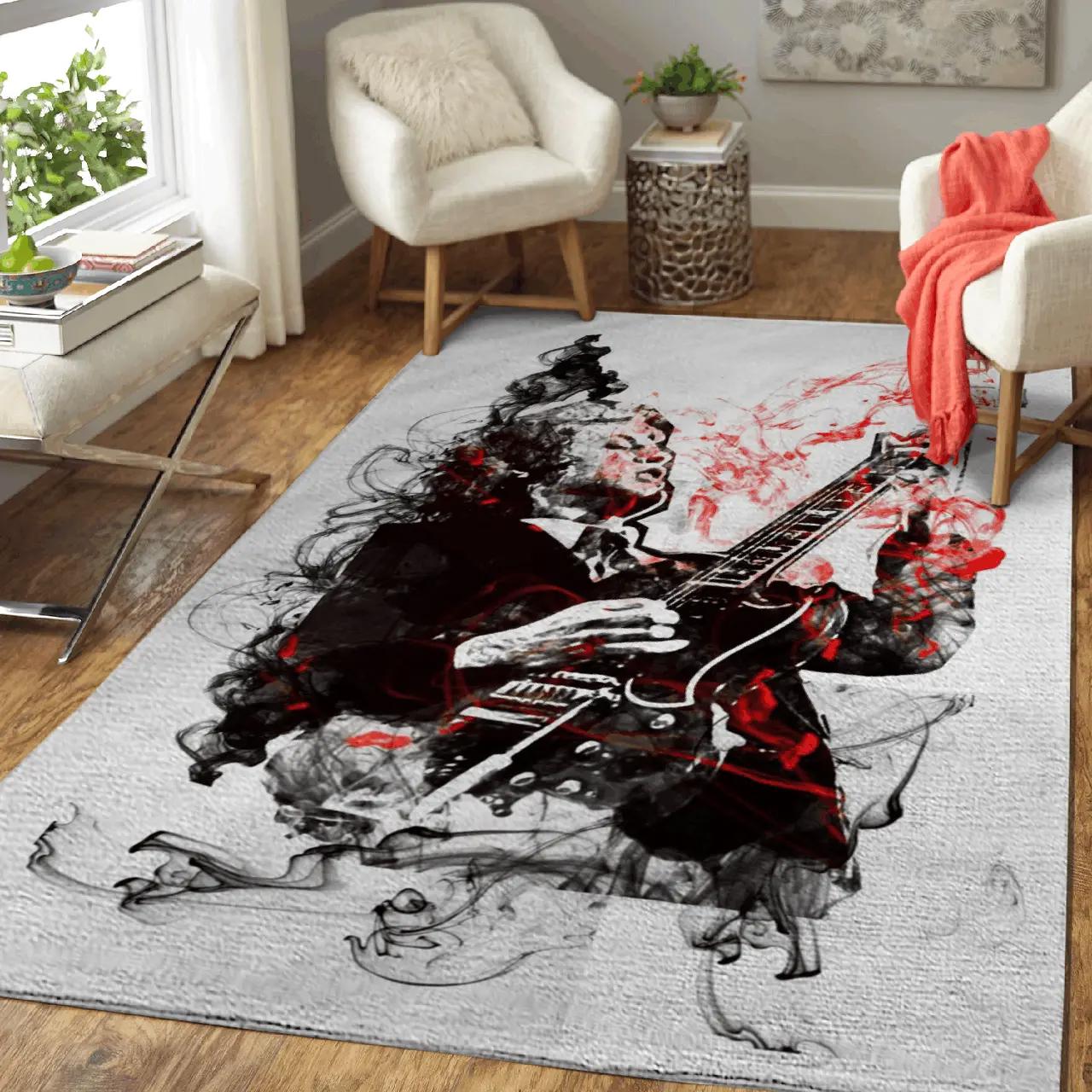 Angus young ac dc australian rock band pop art area rug area rug living room carpet rug regtangle carpet floor decor home decor Rectangle Rug