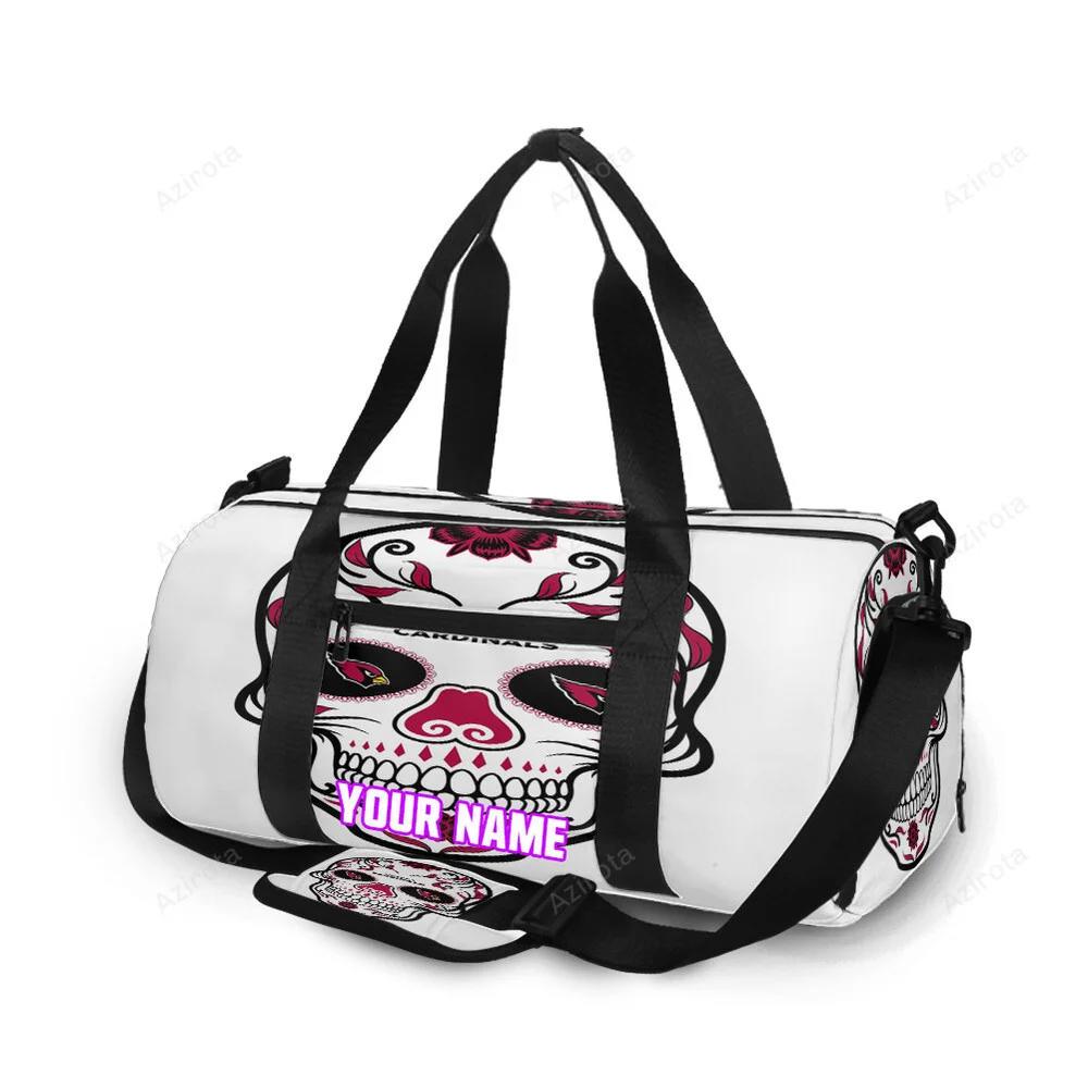Arizona cardinals sugar skull v1 personalized name travel bag gym bag 1633 Travel Bag