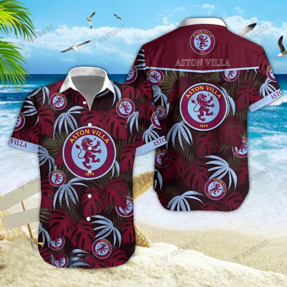 Aston villa fc 3d hawaiian shirt custom name beach for men women fans Hawaii Shirt Shorts & Flip Flops