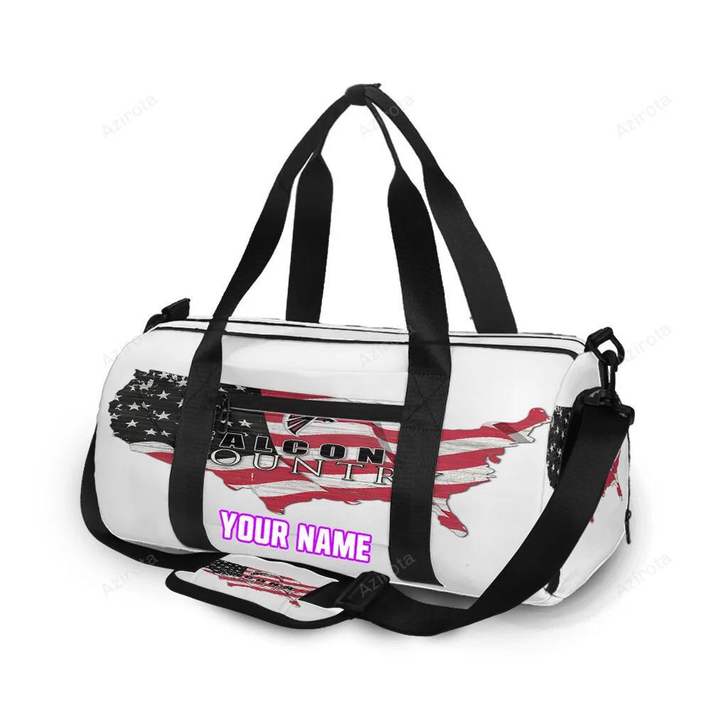 Atlanta falcons country map personalized name travel bag gym bag 154 Travel Bag