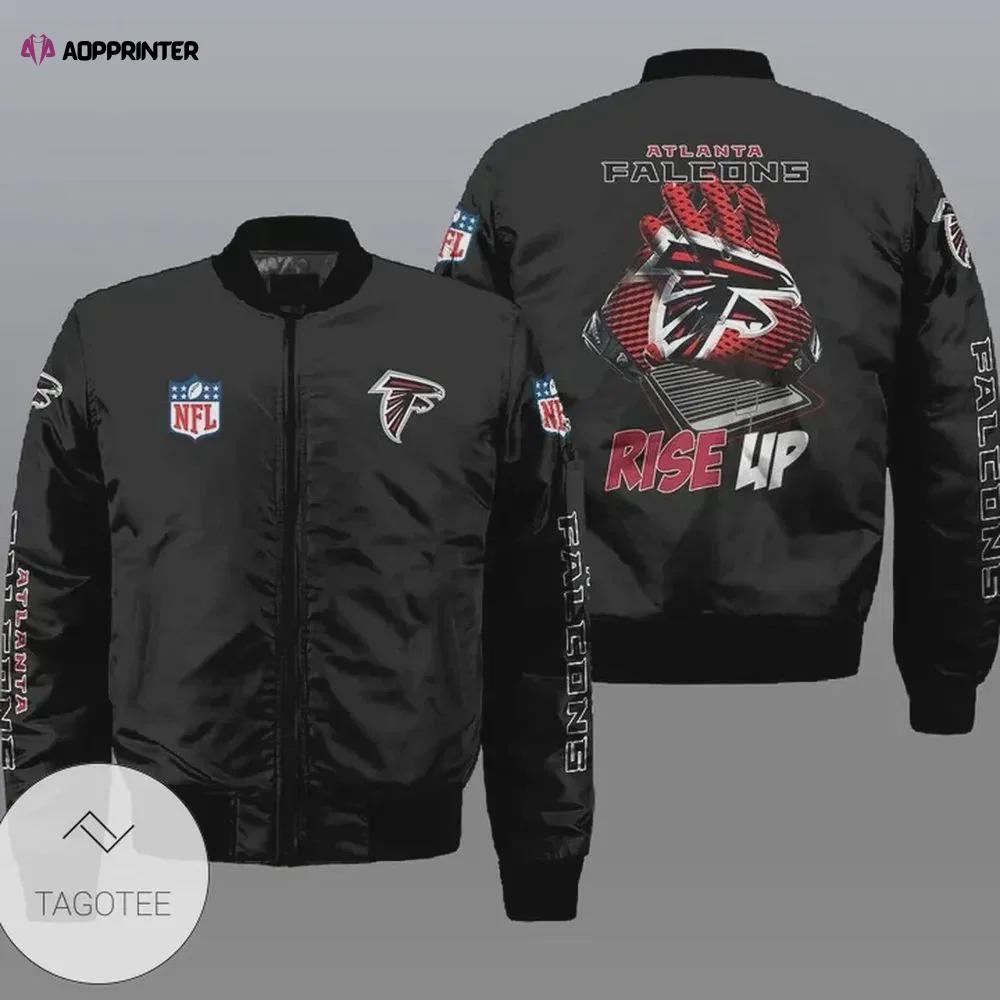 Atlanta falcons team logo pattern bomber jacket – black Bomber Jacket
