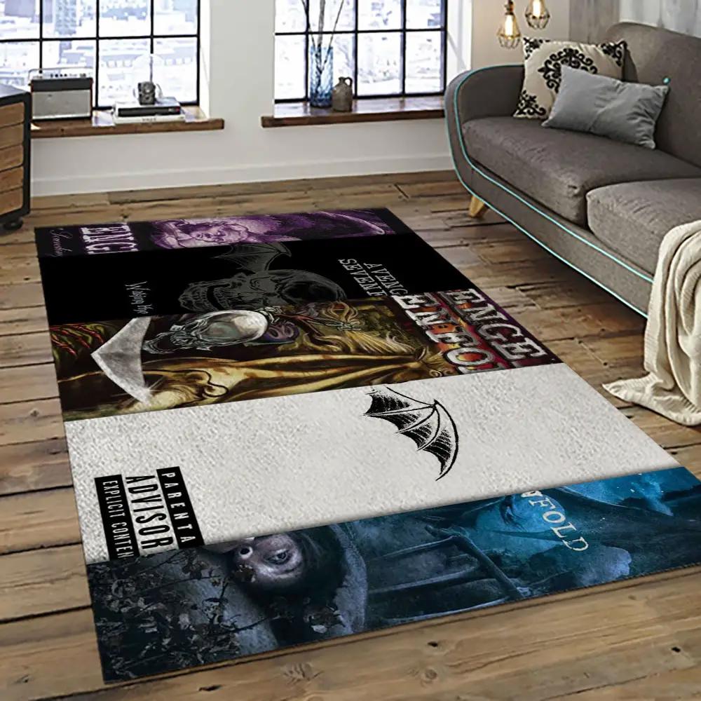 Avenged sevenfold heavy metal band music metalheads carpet area rug home decor best gift for friends as2 Rectangle Rug