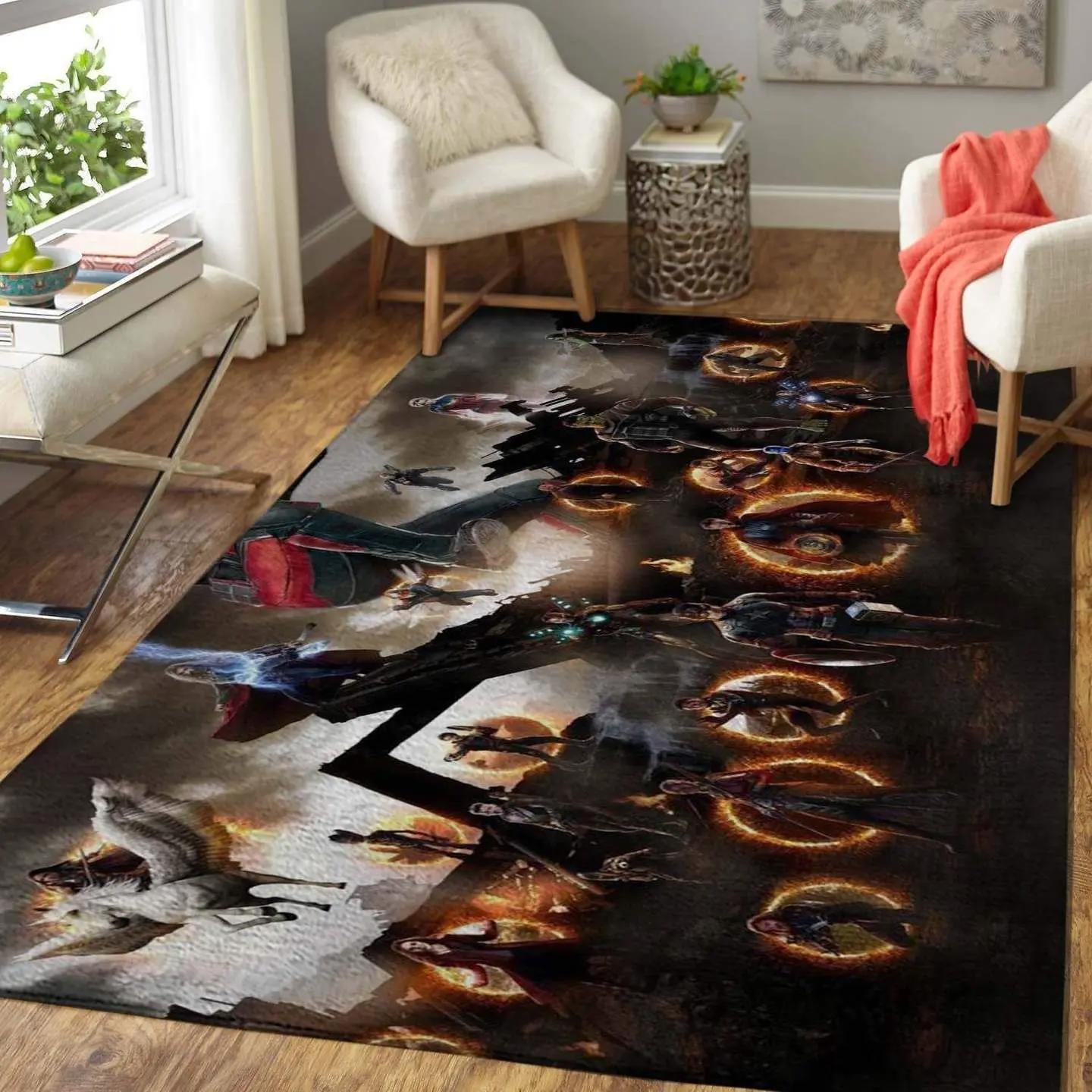 Avenger endgame captain america iron man rug rug regtangle carpet Rectangle Rug