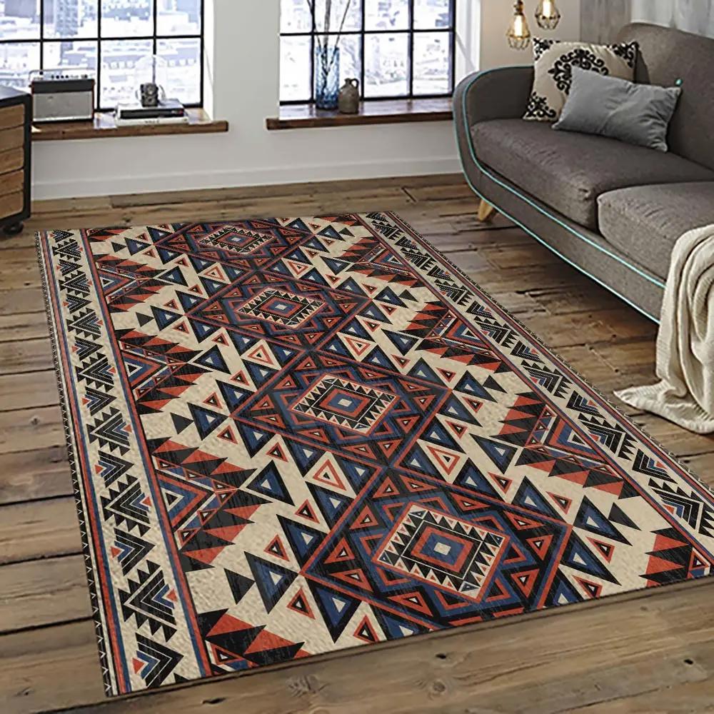 Aztec southwestern geometric shape pattern carpet area rug best gift for home decor event gift asg108 Rectangle Rug