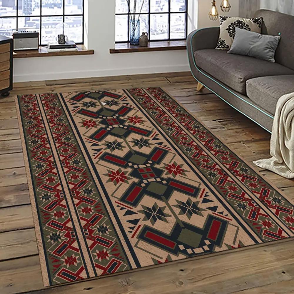 Aztec southwestern geometric shape pattern carpet area rug best gift for home decor event gift asg109 Rectangle Rug
