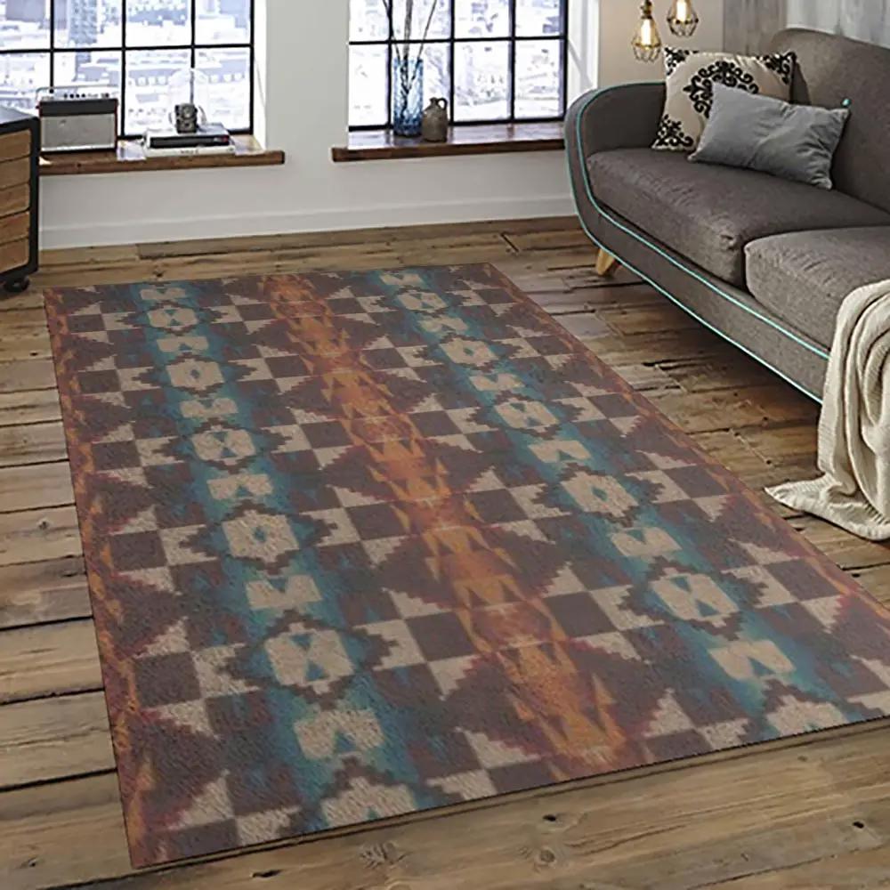Aztec southwestern geometric shape pattern carpet area rug best gift for home decor event gift asg47 Rectangle Rug