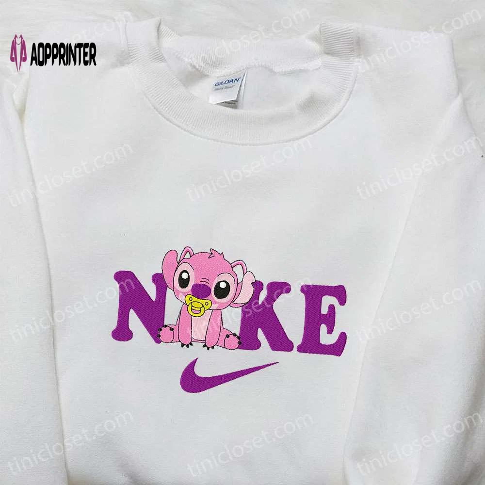 Baby angel x nike cartoon sweatshirt: best nike inspired embroidered shirt perfect birthday gift Embroidered Shirt