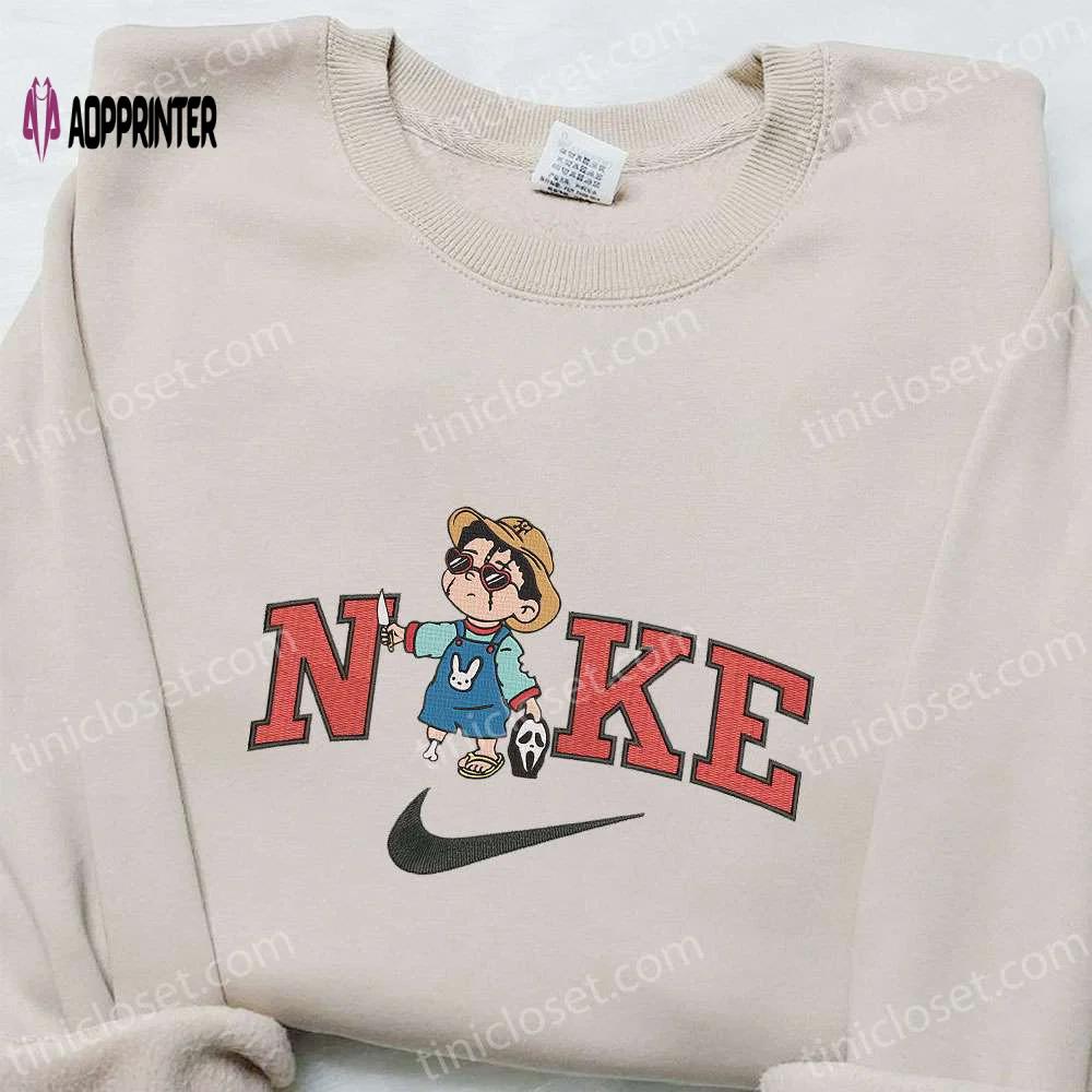 Baby benito ghostface x nike embroidered sweatshirt halloween shirt best gift ideas Embroidered Shirt