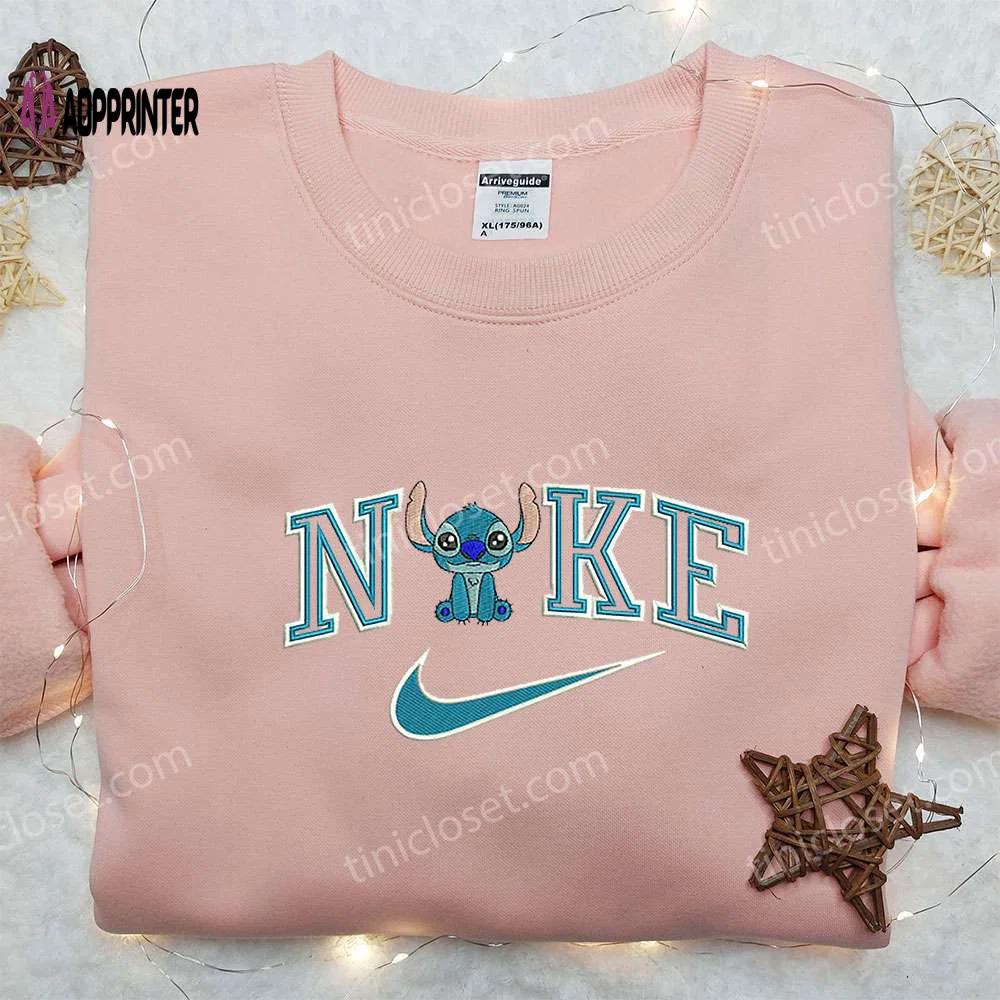 Baby stitch x nike embroidered sweatshirt – lilo and stitch & nike inspired shirt Embroidered Shirt