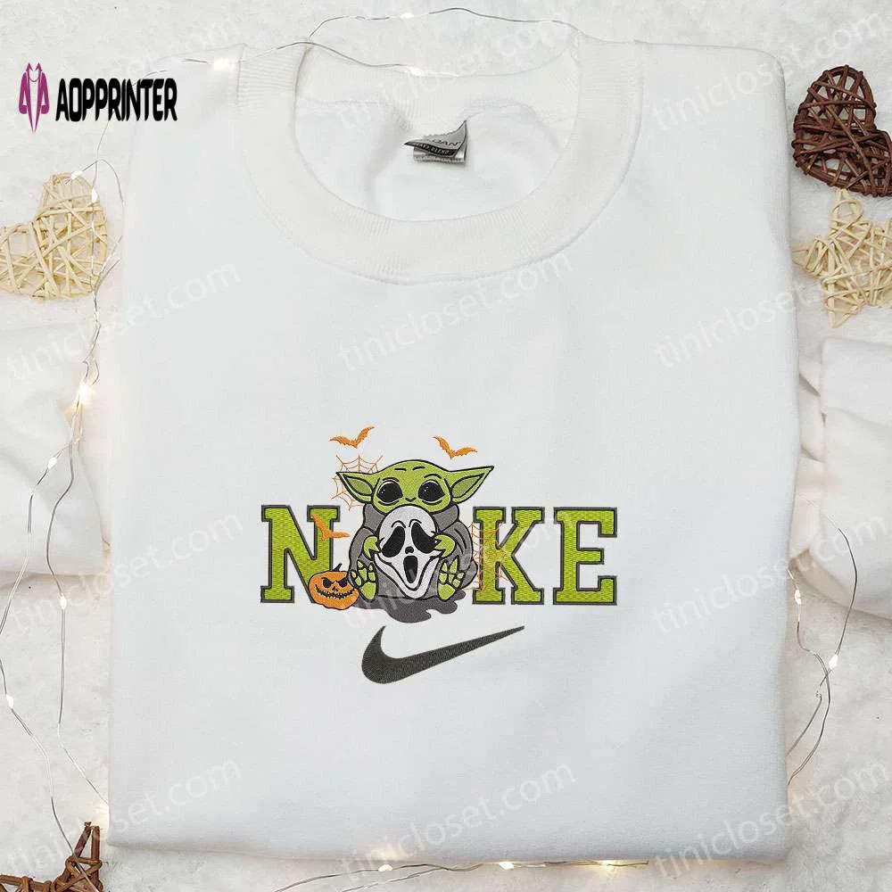 Baby yoda ghost x nike: embroidered shirt hoodie & sweatshirt collection Embroidered Shirt