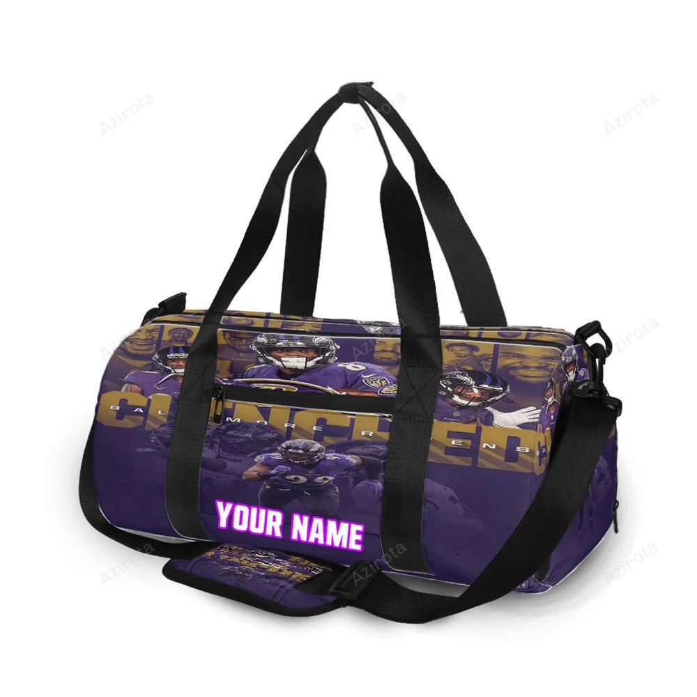 Baltimore ravens clinched team2 personalized name travel bag gym bag 1777 Travel Bag