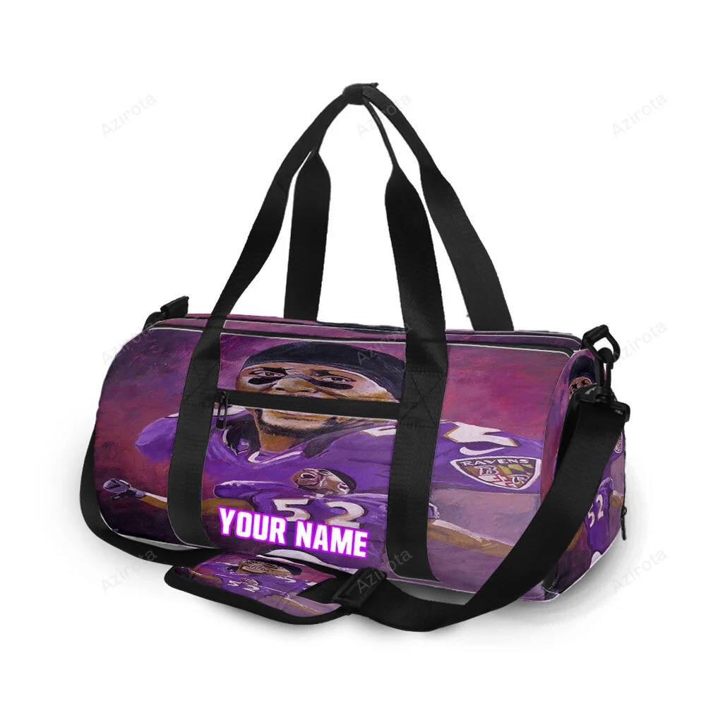 Baltimore ravens ray lewis 52 v3 personalized name travel bag gym bag 1482 Travel Bag