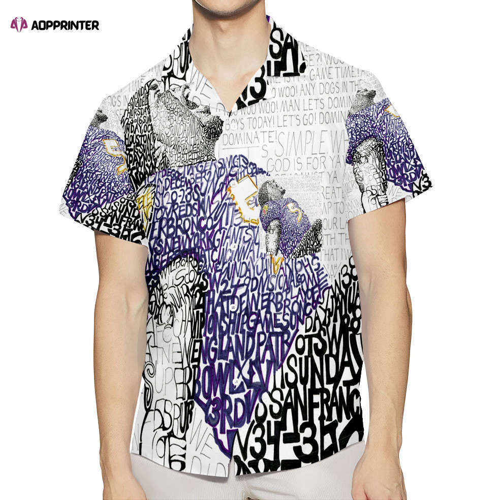 Baltimore ravens ray lewis 52 v8 3d all over print summer beach hawaiian shirt with pocket Hawaii Shirt